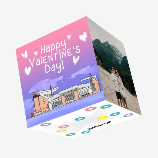 Happy Valentine's Day Liverpool Scenery Confetti-exploding Greetings Card