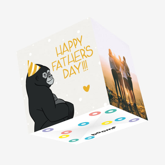 Happy Father's Day Gorilla Confetti-exploding Greetings Card