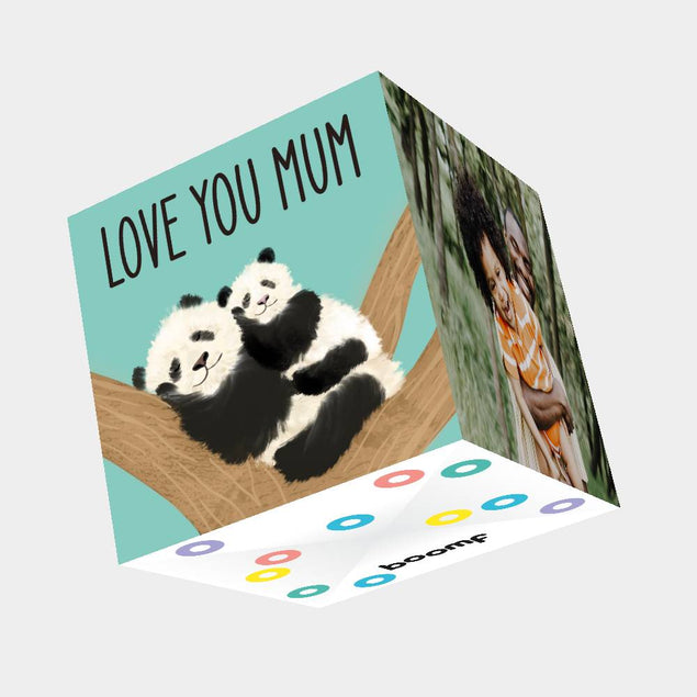 Love You Mum Bomb 3D Cube Card