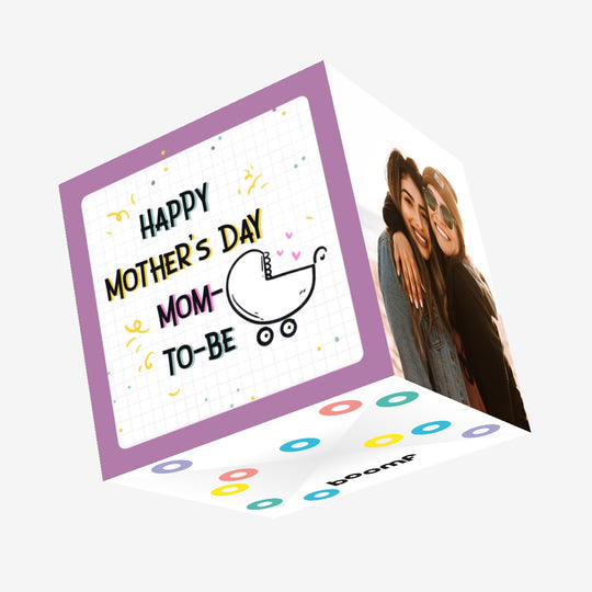 Happy Mother's Day Mom-to-Be Baby Carriage Confetti-exploding Greetings Card