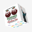 Christmas Puddings Boob Pun Confetti-exploding Greetings Card