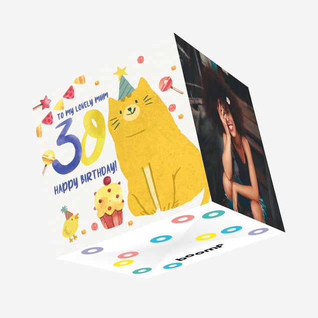 To My Lovely Mum 30th Birthday Confetti-exploding Greetings Card