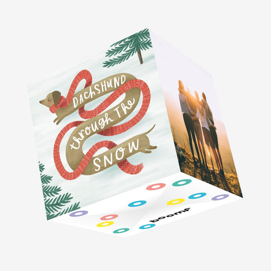 Dachshund Through The Snow Confetti-exploding Greetings Card