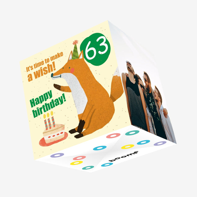 Make a Wish 63rd Birthday Confetti-exploding Greetings Card