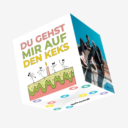 Cake Party Happy Birthday In German Confetti-exploding Greetings Card