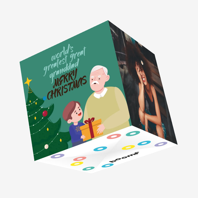 Merry Christmas World's Greatest Great Grandad Confetti-exploding Greetings Card