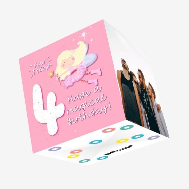 Four Today Confetti-exploding Greetings Card