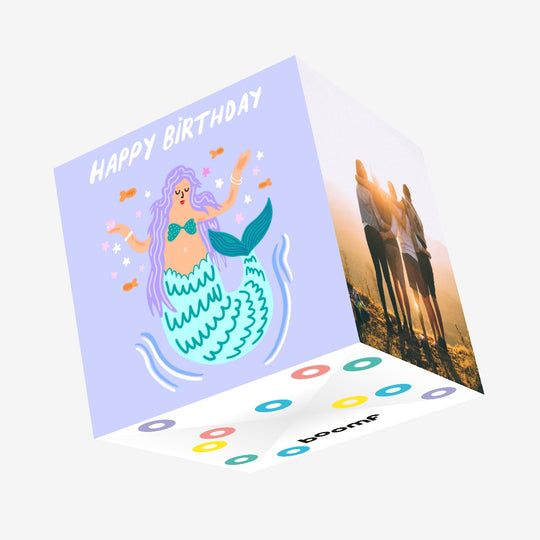 Beautiful Mermaid Birthday Confetti-exploding Greetings Card