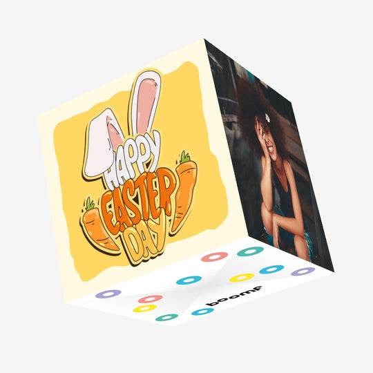 Bunny Ears And Carrots Easter Confetti-exploding Greetings Card