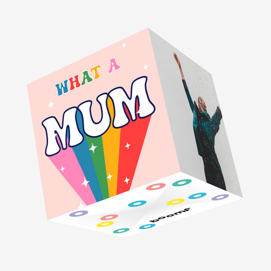 Rainbow What A Mum Confetti-exploding Greetings Card