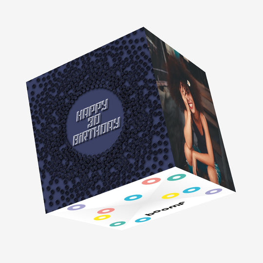 Blue Magnetic Happy 30th Birthday Confetti-exploding Greetings Card
