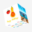 Happy 70th Birthday Tomato And Zucchini Confetti-exploding Greetings Card