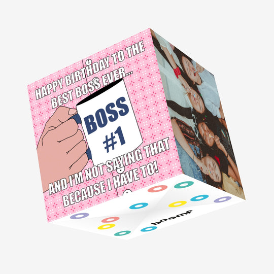 Happy Birthday The Best Boss Cup Confetti-exploding Greetings Card