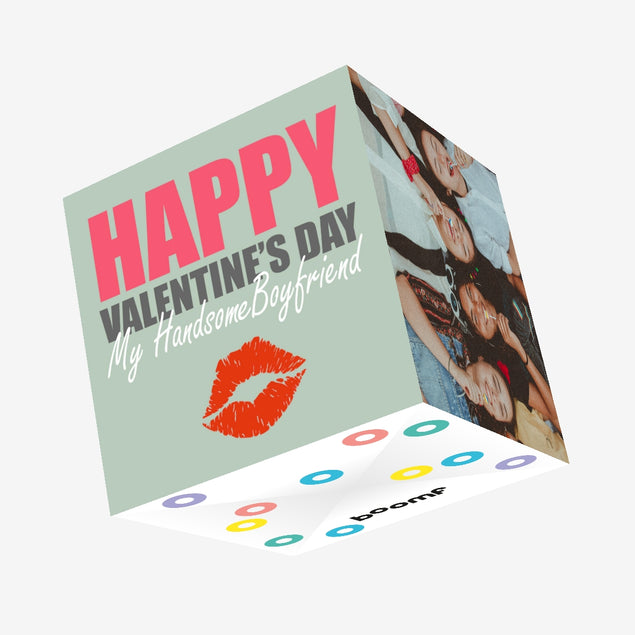 Happy Valentine's Day My Handsome Boyfriend Confetti-exploding Greetings Card