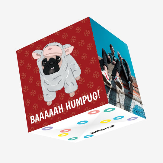 Christmas Bah Humbug Pug Dog Confetti-exploding Greetings Card