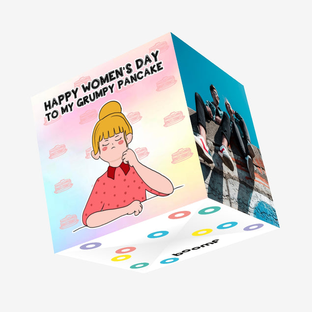 Grumpy Pancake International Women?s Day Confetti-exploding Greetings Card