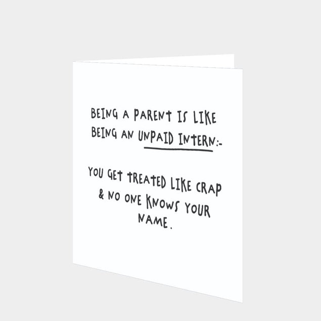 Parent Unpaid Intern Card