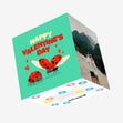 Green Themed Love Bugs Happy Valentine's Day Confetti-exploding Greetings Card