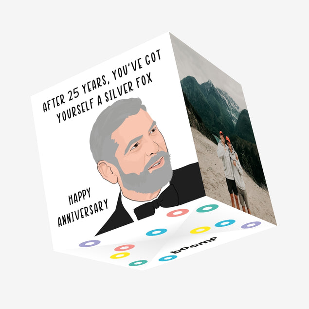 After 25 Years, You've Got Yourself A Silver Fox Confetti-exploding Greetings Card