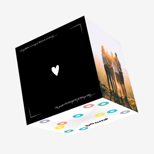 Condolences Black Background And White Heart Confetti-exploding Greetings Card