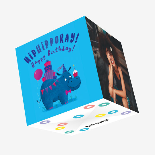 Hiphipporay Happy Birthday Confetti-exploding Greetings Card