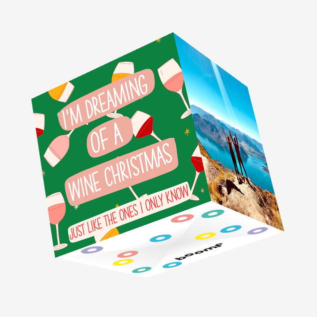 Wine Christmas Confetti-exploding Greetings Card