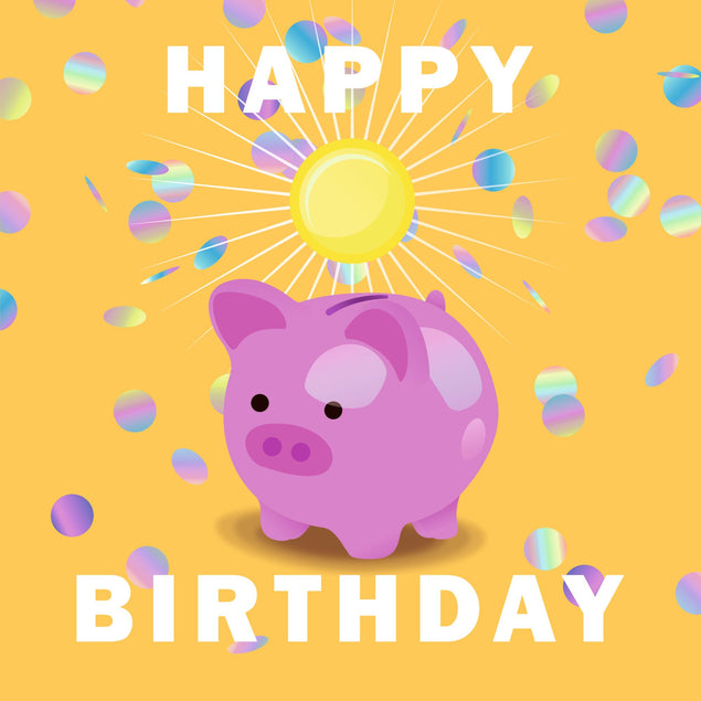 Happy Birthday Piggybank Card