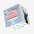 Huge Strawberry Cake Birthday Confetti-exploding Greetings Card