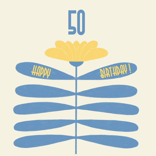 Happy 50th Birthday Big Yellow Flower