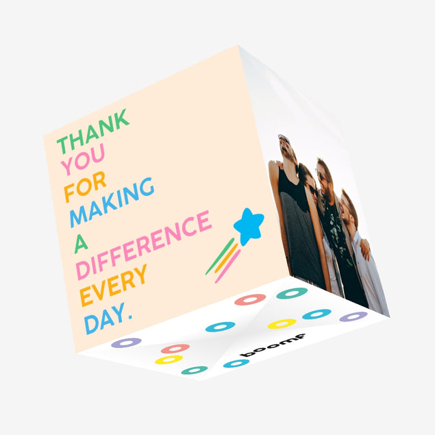 Thank You For Making A Difference Confetti-exploding Greetings Card