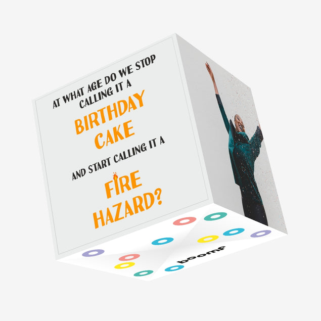 Birthday Cake Fire Hazard Confetti-exploding Greetings Card