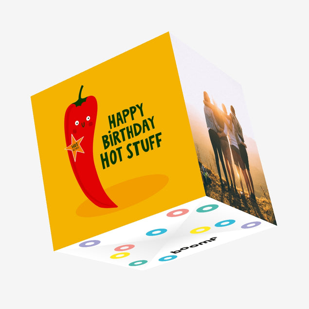 Hot Stuff Chilli Pepper Birthday Confetti-exploding Greetings Card