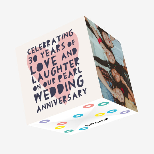 Big Heart Pearl Wedding Anniversary Confetti-exploding Greetings Card
