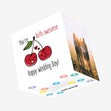 Happy Wedding Day You're Both Awesome Funny Cherries Confetti-exploding Greetings Card