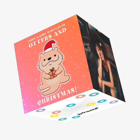 Just A Girl Who Loves Otters And Christmas Confetti-exploding Greetings Card