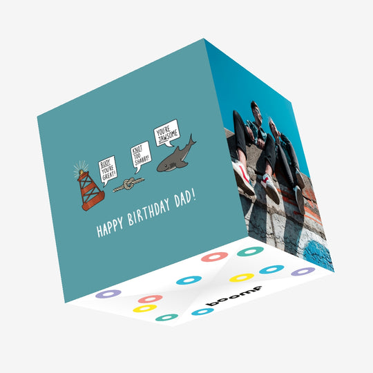 Funny Sailing Dad Birthday Confetti-exploding Greetings Card