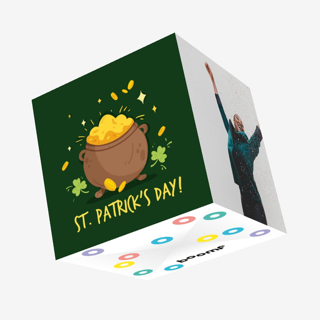 Pot Of Gold St. Patrick's Day Confetti-exploding Greetings Card