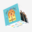 Happy Birthday Sweety Cute Labradoodle Confetti-exploding Greetings Card