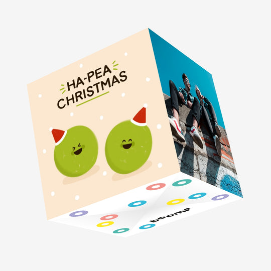Ha-Pea Christmas Confetti-exploding Greetings Card