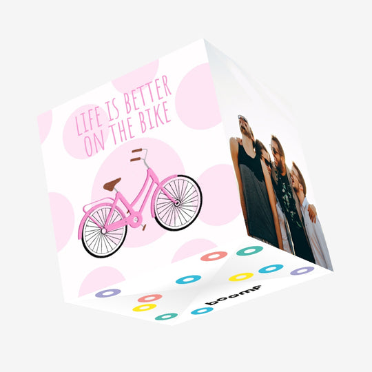 Life Is Better On The Bike Pink Confetti-exploding Greetings Card
