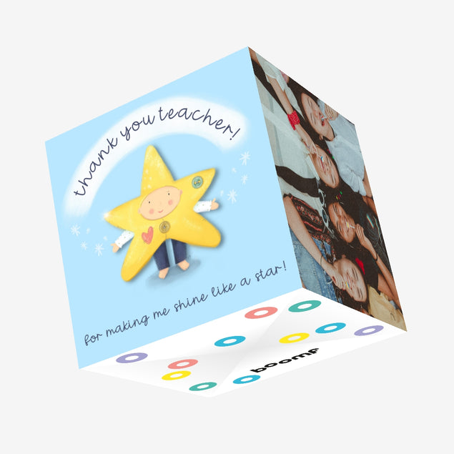 Thank You Teacher For Making Me Shine Like A Star! Confetti-exploding Greetings Card