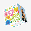 Delicate Flowers Happy 30th Birthday Confetti-exploding Greetings Card