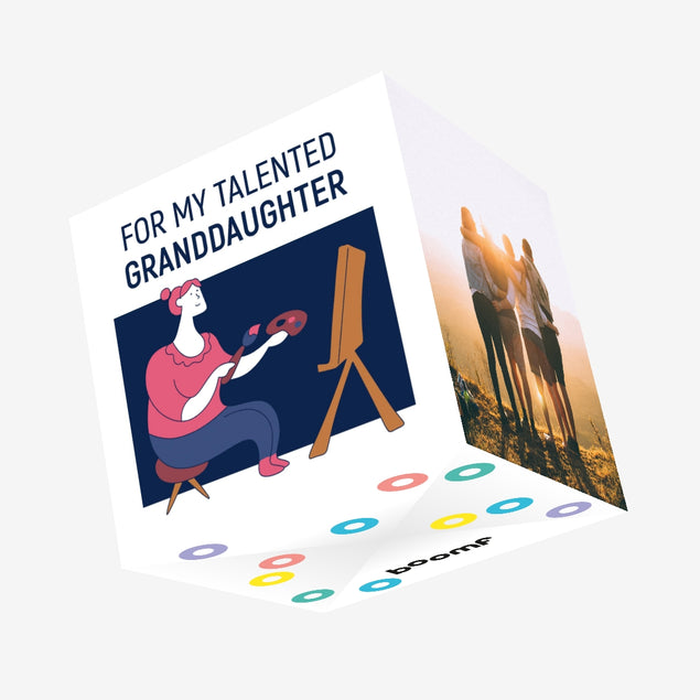 Talented Granddaughter Painting Confetti-exploding Greetings Card