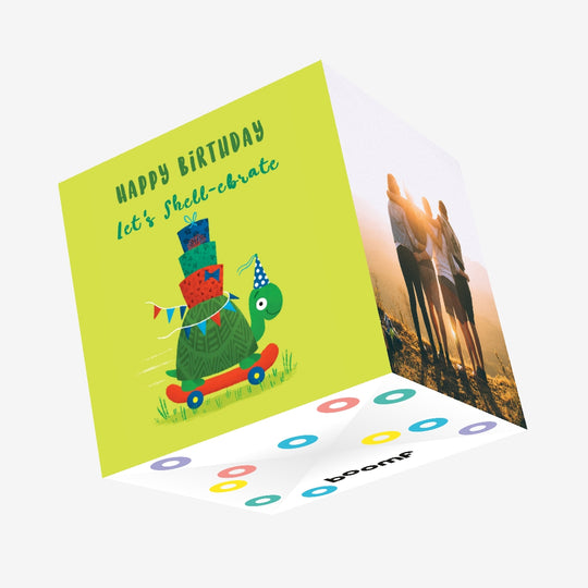 Party Tortoise Shell-ebrate Birthday Confetti-exploding Greetings Card