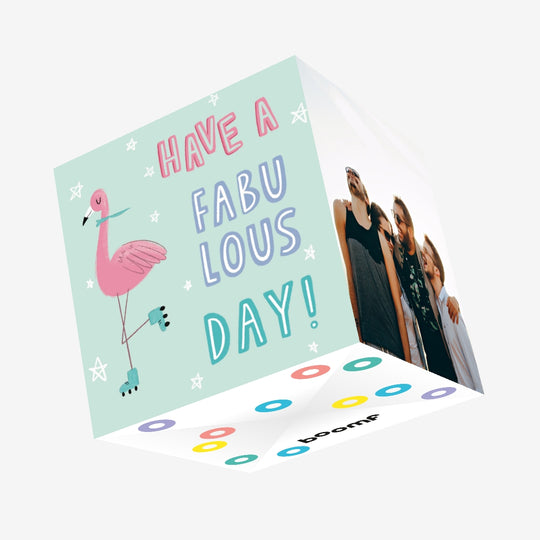 Fabulous Day Flamingo Confetti-exploding Greetings Card