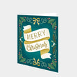 Merry Christmas Ribbon Teal Card