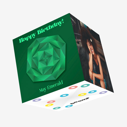 Happy May Birthday Gem Confetti-exploding Greetings Card