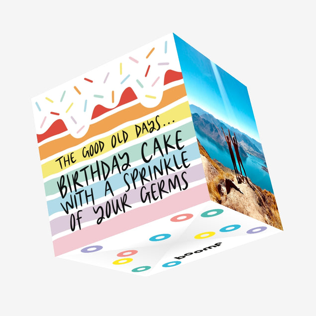 Birthday Cake With A Sprinkle Of Your Germs Confetti-exploding Greetings Card