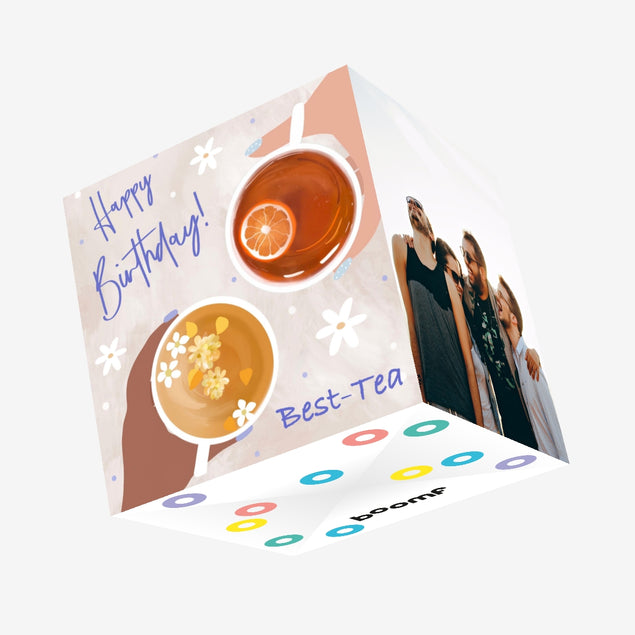 Happy Birthday Best-tea Confetti-exploding Greetings Card