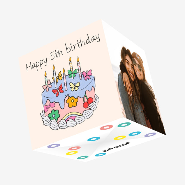 All The Icing 5th Birthday Cake Confetti-exploding Greetings Card